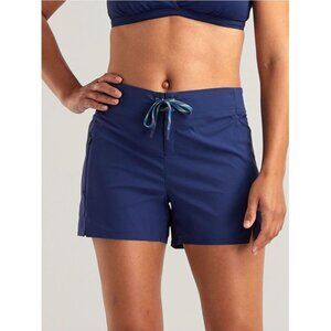 Title Nine Navy Athletic Shorts with Teal-Blue Drawstring